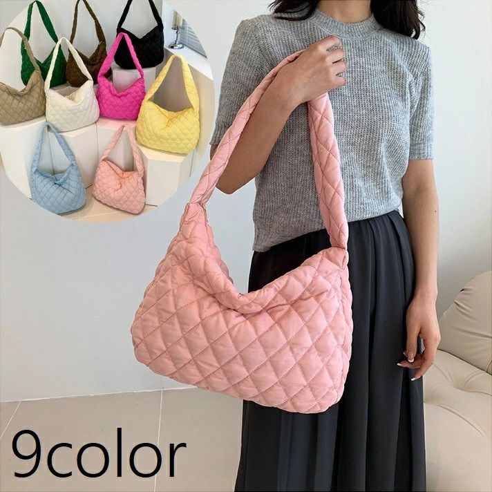 送料無料 ショルダーバッグ トートバッグ レディース 女性 婦人 鞄 カバン 肩掛け マチあり 大容量 格子ステッチ ハンドバッグ 手提げバッグ ファスナー ジッパー おしゃれ かわいい キュート ガーリー シンプル 単色 無地 お出かけ 買い物 通勤 通学 黒 白 茶 ローズ ピンク