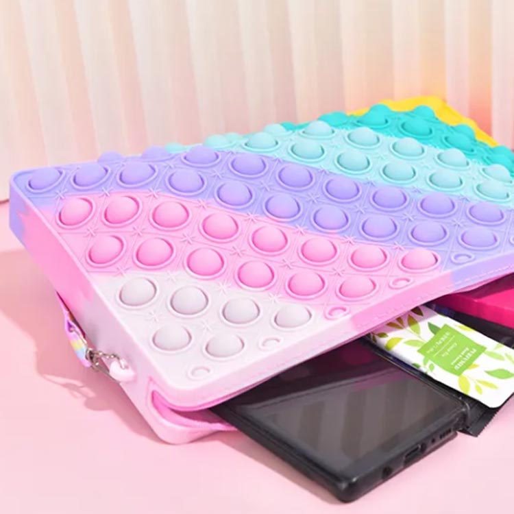 全店2点5%OFF【送料無料】スクイーズ カラフル バブル ポップ プッシュ ストレス解消グッズ ショルダーバッグ 知育 サッチェルバッグ サッチェルバッグ
