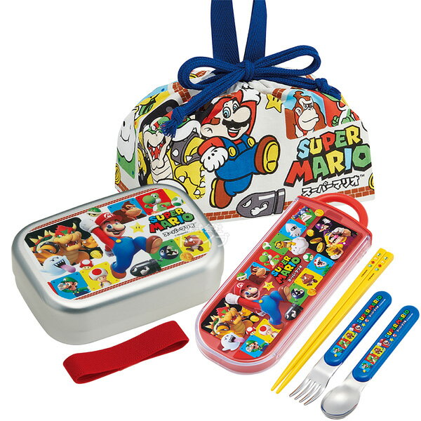スーパーマリオ アルミお弁当箱 370ml トリオ 巾着セット