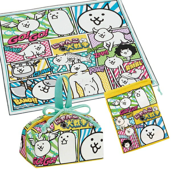 にゃんこ大戦争 コップ袋 巾着袋 ランチクロス 布もの 3点セット ネコポス対応品のサムネイル