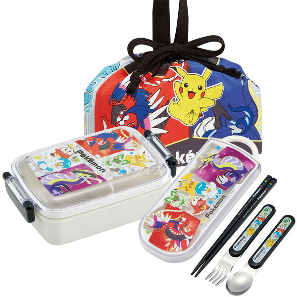 ポケモン 23N SV 抗菌 角型お弁当箱 450ml トリオ 巾着セットのサムネイル