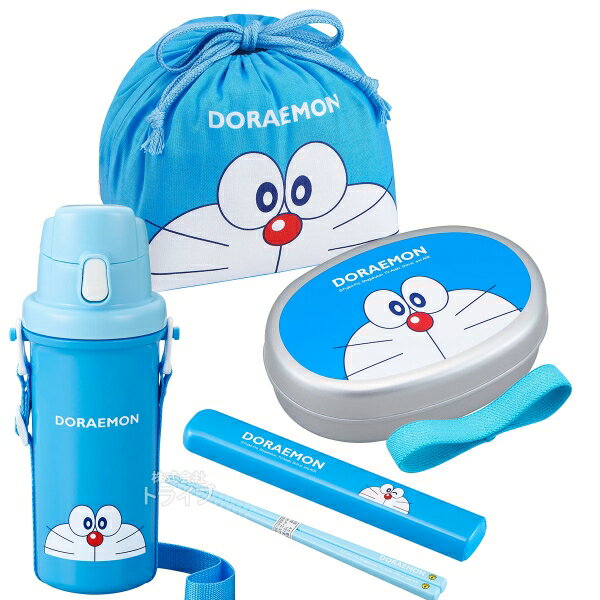 ドラえもん お買得4点セット アルミお弁当箱 350ml 箸＆箸箱 巾着 プラ水筒
