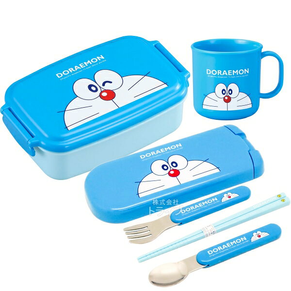Lunch Boxes - ドラえもん 角型お弁当箱 500ml トリオ コップセット