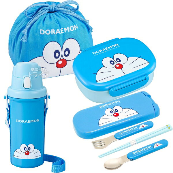 樂天商城 - ドラえもん お買得4点セット 小判型お弁当箱 360ml トリオ 巾着 プラ水筒