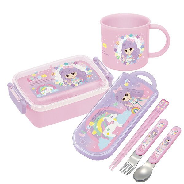 リカちゃん 抗菌 角型お弁当箱 450ml トリオ コップセットのサムネイル