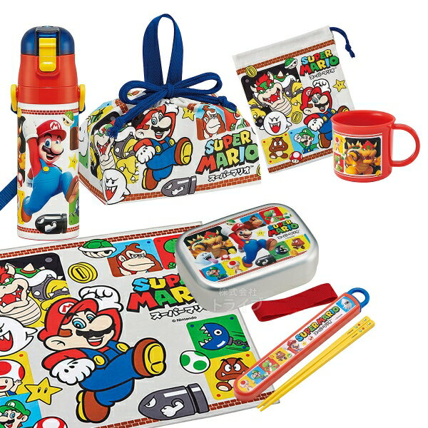 Other - スーパーマリオ お買得7点セット アルミお弁当箱 370ml 箸＆箸箱 コップ コップ袋 水筒 巾着 ランチクロス