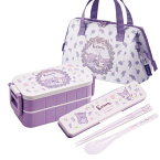 クロミ フラワーリース 抗菌 箸付お弁当箱 2段 コンビ がま口型ランチバッグ セット