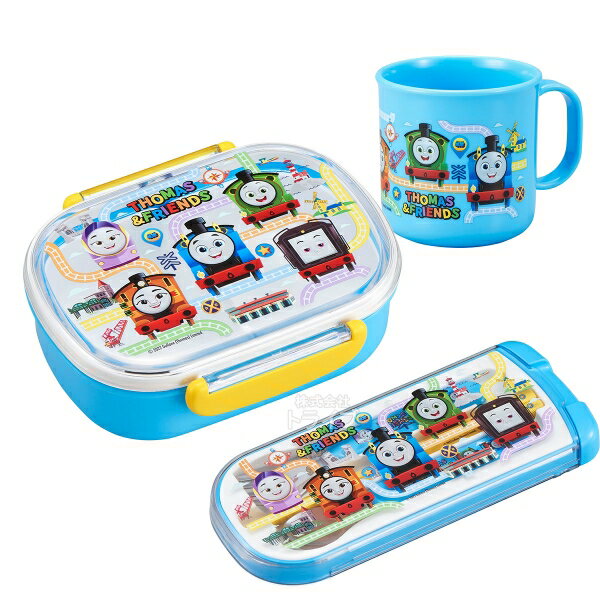 Rakuten - きかんしゃトーマス 小判型お弁当箱 360ml トリオ コップセット