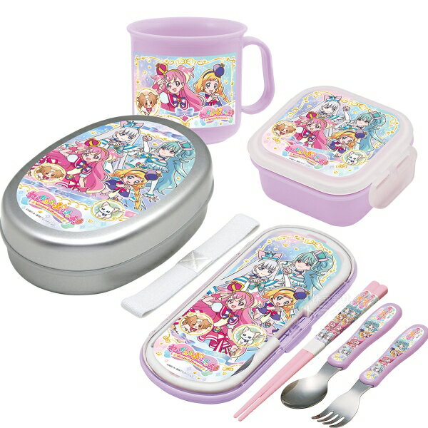 【2月中旬入荷予定】わんだふるぷりきゅあ！ アルミお弁当箱 トリオ デザートケース コップ 4点セット プリキュアのサムネイル