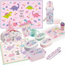 ハッピー&スマイル お買得10点セット 抗菌 角型お弁当箱 450ml 箸&箸箱 巾着 2WAY水筒 コップ コップ袋 レジャーシート おしぼり ランチクロス ...