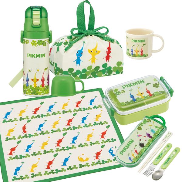 ピクミン お買得6点セット 抗菌 角型お弁当箱 450ml トリオ コップ 2WAY水筒 巾着 ランチクロス