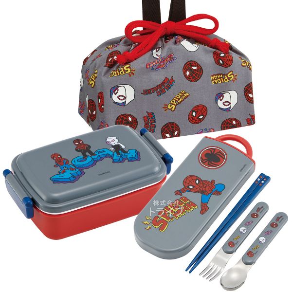 Lunch Boxes - スパイダーマン POP COMICS 抗菌 角型お弁当箱 450ml トリオ 巾着セット