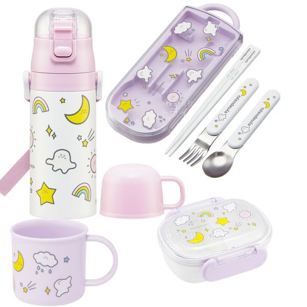 シナぷしゅ お買得4点セット 抗菌 お弁当箱 中子付 270ml トリオ コップ ストロー2WAY水筒