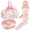 ハローキティ ビッグリボン お買得4点セット 抗菌 お弁当箱 中子付 360ml 箸&箸箱 巾着 水筒(3)