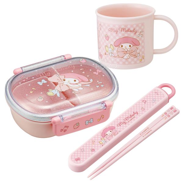 Rakuten - マイメロディ ビッグリボン 抗菌 お弁当箱 中子付 360ml 箸＆箸箱 コップセット