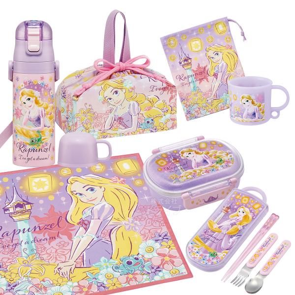 塔の上のラプンツェル 25 お買得7点セット 抗菌 お弁当箱 中子付 360ml トリオ コップ コップ袋 2WAY水筒 巾着 ランチクロス