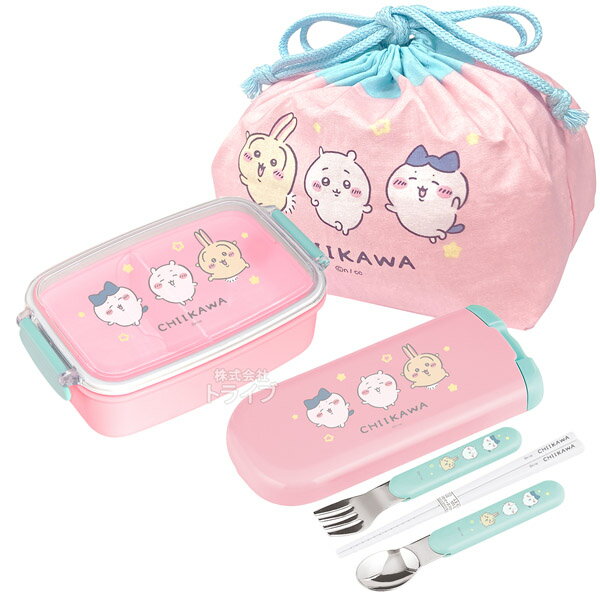 ちいかわ キッズ 角型お弁当箱 500ml トリオ 巾着セットのサムネイル