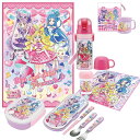 キミとアイドルプリキュア♪ お買得7点セット お弁当箱 中子付 350ml トリオ ストロー飲み2WAY水筒 コップ コップ袋 レジャーシート 抗菌 おしぼり