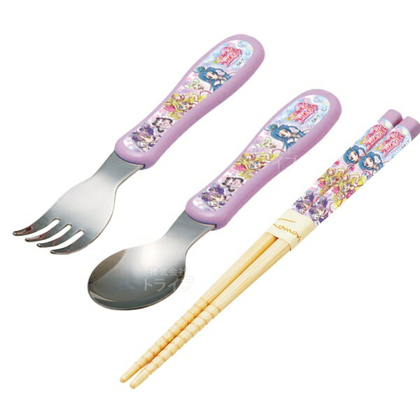 キミとアイドルプリキュア♪ カトラリー 3点セット 竹安全箸 スプーン フォーク ネコポス対応品のサムネイル