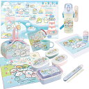 すみっコぐらし しろくまのふるさと お買得11点セット 抗菌 角型お弁当箱 450ml 箸&箸箱 巾着 プラ水筒 コップ コップ袋 レジャーシート 抗菌おしぼり ランチクロス シール容器3P ベルトカバー(3)