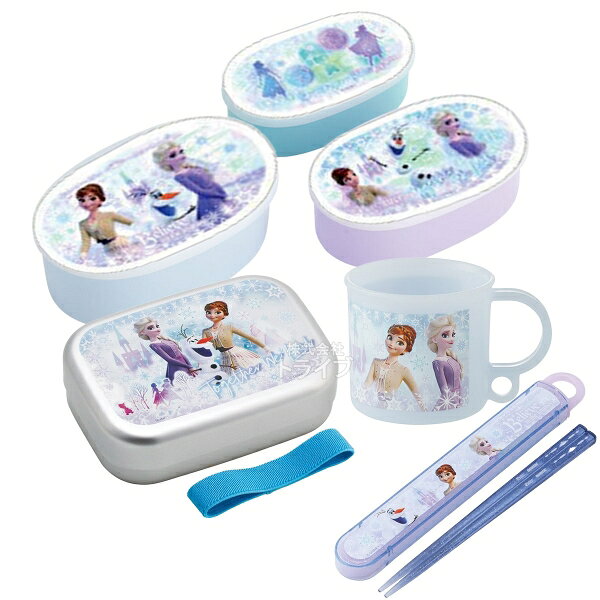 Rakuten - アナと雪の女王 26 お買得4点セット アルミお弁当箱 370ml 箸＆箸箱 コップ シール容器3個入セット