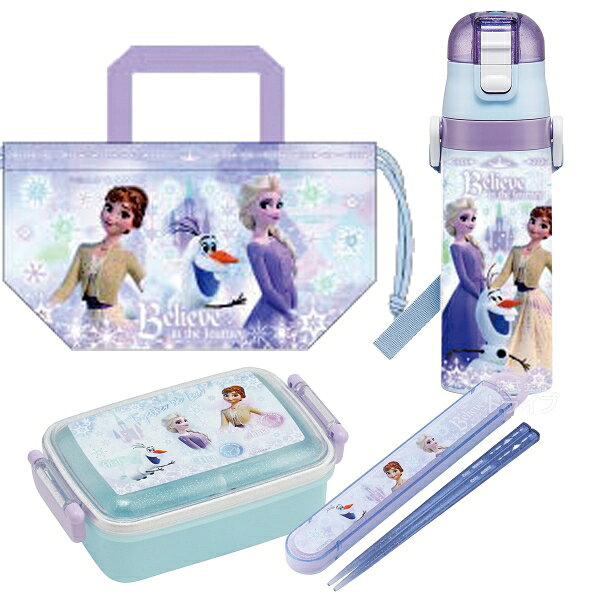 Rakuten - アナと雪の女王 26 お買得4点セット 角型お弁当箱 450ml 箸＆箸箱 巾着 水筒