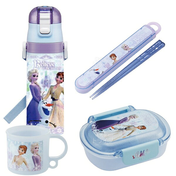 Lunch Boxes - アナと雪の女王 26 お買得4点セット 洗いやすいお弁当箱 360ml 箸＆箸箱 コップ 水筒