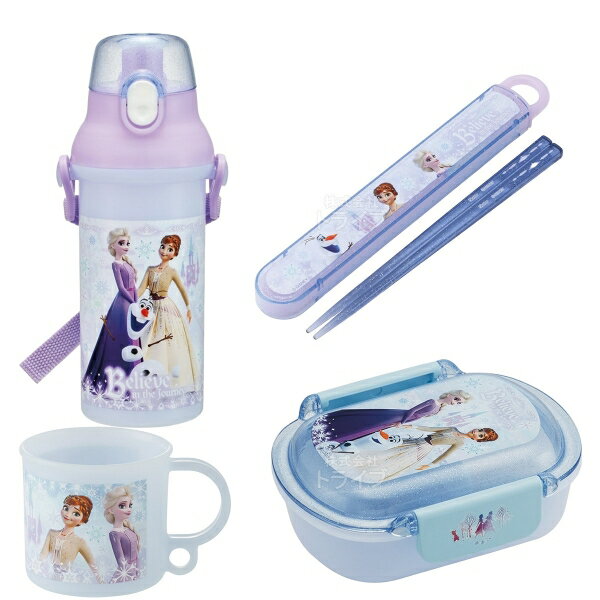 樂天商城 - アナと雪の女王 26 お買得4点セット 洗いやすいお弁当箱 360ml 箸＆箸箱 コップ プラ水筒