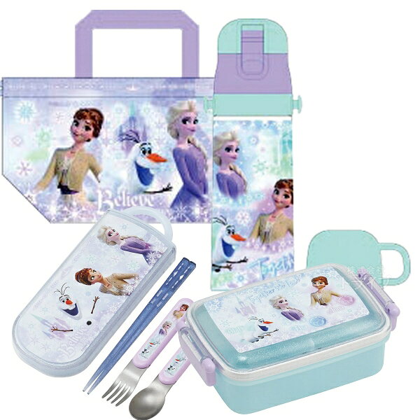 Lunch Boxes - アナと雪の女王 26 お買得4点セット 角型お弁当箱 450ml トリオ 巾着 2WAY水筒