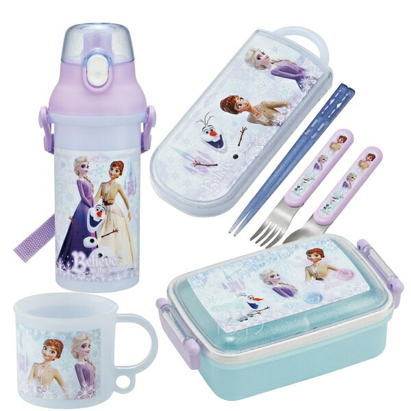 Lunch Boxes - アナと雪の女王 26 お買得4点セット 角型お弁当箱 450ml トリオ コップ プラ水筒