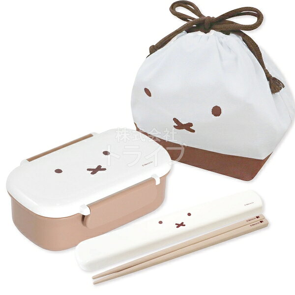 Lunch Boxes - ミッフィー フェイス ランチボックス 中子付 450ml 箸＆箸箱 お弁当袋 セット