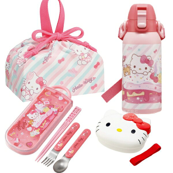 Lunch Boxes - ハローキティ 26 お買得4点セット ダイカットランチボックス トリオ 巾着 水筒600ml LBD2