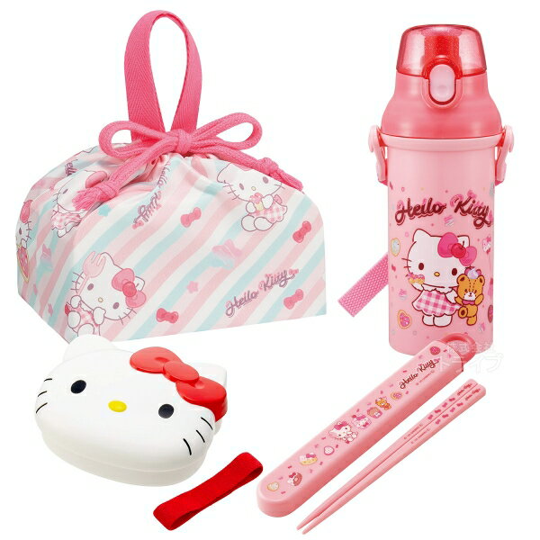 Lunch Boxes - ハローキティ 26 お買得4点セット ダイカットランチボックス 箸＆箸箱 巾着 プラ水筒 LBD2