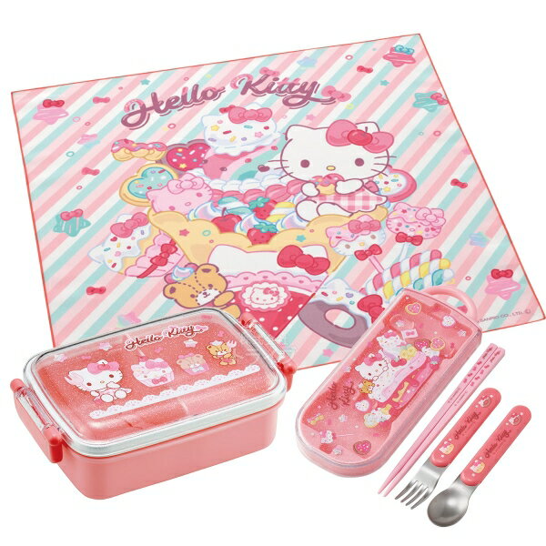 【2月上旬入荷予定】ハローキティ 26 角型お弁当箱 450ml トリオ ランチクロスセット