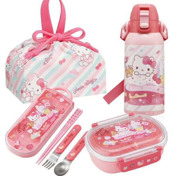 Lunch Boxes - ハローキティ 26 お買得4点セット お弁当箱 中子付 360ml トリオ 巾着 水筒600ml