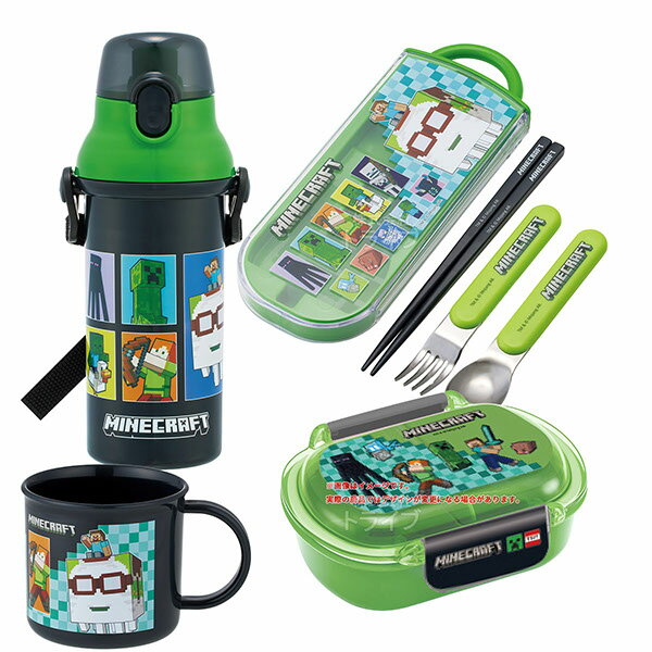 樂天商城 - マインクラフト 26 お買得4点セット 洗いやすいお弁当箱 360ml トリオ コップ プラ水筒