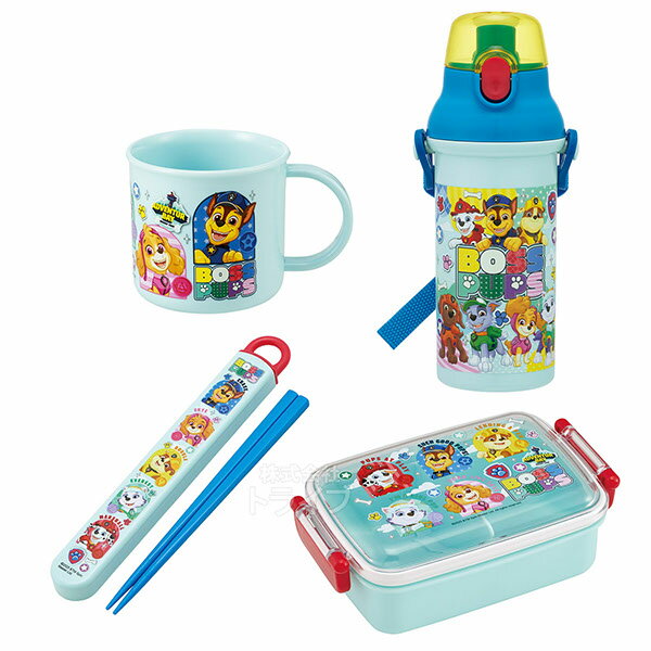 パウパトロール 26 お買得4点セット 角型お弁当箱 450ml 箸＆箸箱 コップ プラ水筒