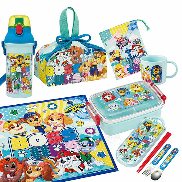 【2月中旬入荷予定】パウパトロール 26 お買得7点セット お弁当箱 角型 450ml トリオ コップ コップ袋 プラ水筒 巾着 ランチクロス(3.0)