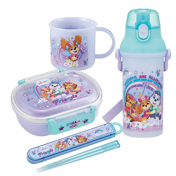 Other - パウパトロール ユニコーン お買得4点セット お弁当箱 中子付 360ml 箸＆箸箱 コップ プラ水筒