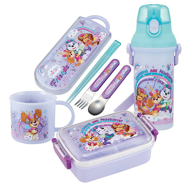 Rakuten - パウパトロール ユニコーン お買得4点セット 角型お弁当箱 450ml トリオ コップ プラ水筒