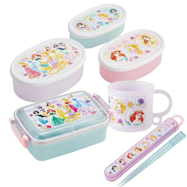 Other - ディズニー プリンセス 26 お買得4点セット 角型お弁当箱 450ml 箸＆箸箱 コップ シール容器3個入セット