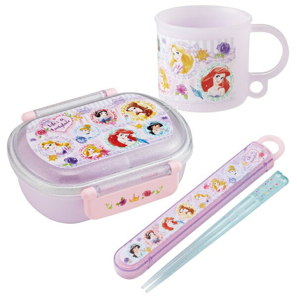ディズニー プリンセス 26 お弁当箱 中子付 360ml 箸＆箸箱 コップセット