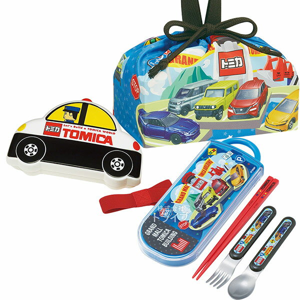 樂天商城 - トミカ 26 ダイカットランチボックス トリオ 巾着セット LBD2 パトカー