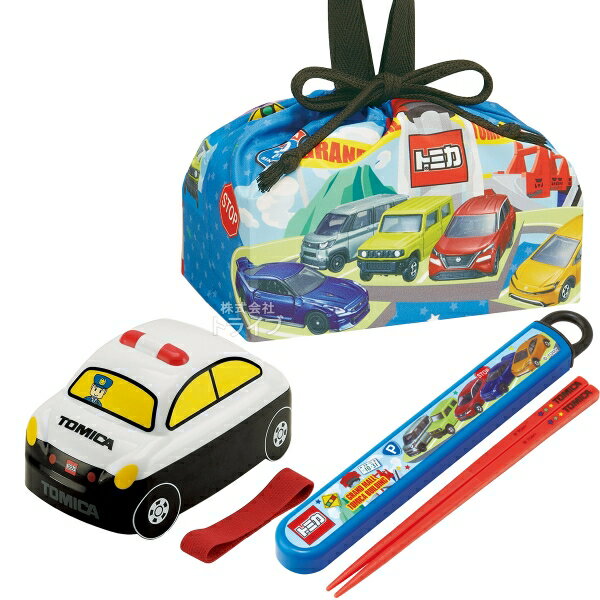 Rakuten - トミカ 26 立体 お弁当箱 箸＆箸箱 巾着セット DLB4 パトカー