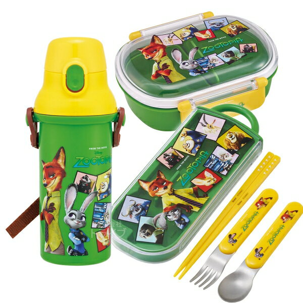 Lunch Boxes - ズートピア お弁当箱 中子付 360ml トリオ プラ水筒 480ml セット
