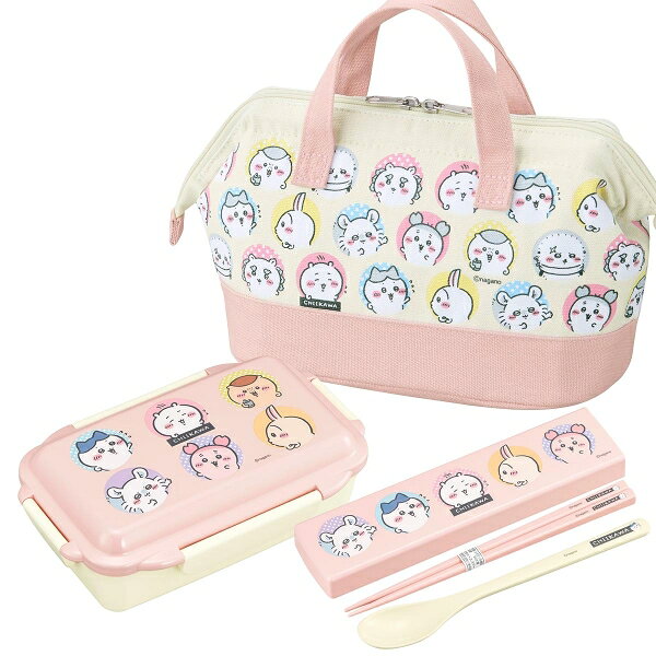 ちいかわ 26 ピンク 4点ロックお弁当箱 500ml コンビ がま口ランチバッグ セット