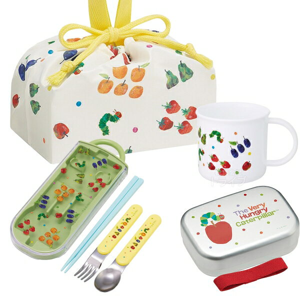 Lunch Boxes - 【5月下旬入荷予定】はらぺこあおむし お買得4点セット アルミお弁当箱 370ml トリオ コップ 巾着セット