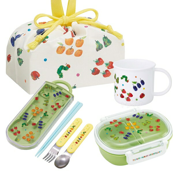 Lunch Boxes - 【5月下旬入荷予定】はらぺこあおむし お買得4点セット お弁当箱 中子付 360ml トリオ コップ 巾着セット