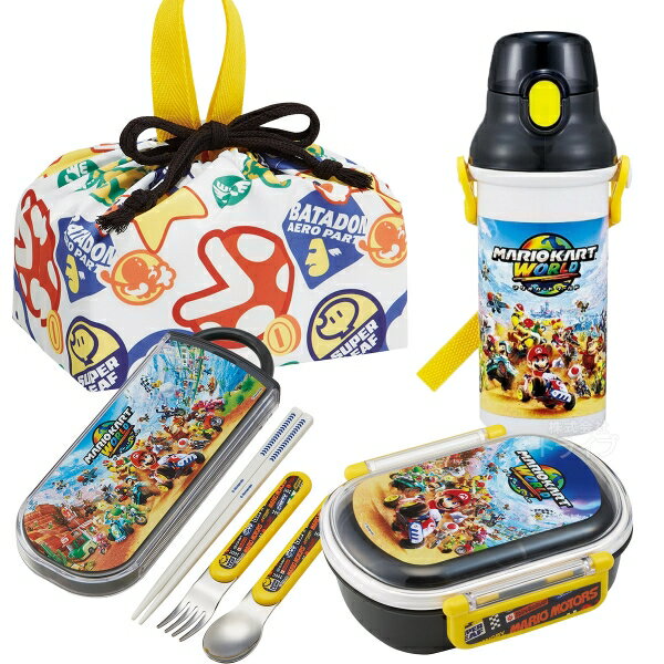 スーパーマリオの楽しいお弁当セットです！これでお弁当グッズがひと通り揃います♪ 小判型のお弁当箱は洗いやすくて人気の商品です。容量も360mlでちょうどいい！単品で揃えるよりもお買得なセットをこの機会に是非どうぞ！セット内容お弁当箱×1箸＆箸箱×1ランチ巾着×1水筒×1合計 4 点仕様〔小判型お弁当箱〕食洗機対応フタを外して電子レンジ対応中子付名前シール付日本製約14.8×12.3×5.6cm容量＝360ml〔箸＆箸箱セット〕食洗機対応ケース用の名前シール付日本製約19.5×2.7×1.5cm箸＝16.5cm〔ランチ巾着〕ポリエステル100％約29×16.5×12cm〔直飲みプラワンタッチボトル〕食洗機対応ショルダーベルト付名前シール付日本製冷たい飲み物専用飲むときに戻らないキャップロック設計※熱いものは入れないでください。直径約7.9×21cm容量＝480mlシリーズスーパーマリオメーカースケーターJAN4973307722608497330772256149733077226534973307722622キーワードお弁当箱 一段 レンジ対応 幼稚園 保育園 箸 ケース セット 子供 キャラクター 練習 入園 巾着袋 お弁当袋 巾着 ランチバッグ 保育園 幼稚園 軽量 軽い プラスチック プラボトル 幼稚園 保育園 マリオ ニンテンドー 任天堂 ゲーム GAME キャラクター 男の子 ヨッシー ルイージ キノピオ ピーチ姫 デイジー姫 ワリオ ワルイージ クッパJr. ボム兵 クリボー テレサ クッパ スーパーキノコ スーパースター ファイヤーフラワー はてなブロック Nintendo Switchメーカー希望小売価格はメーカーカタログに基づいて掲載しています　