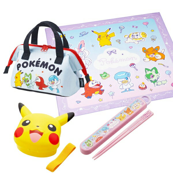 樂天商城 - ポケモン ファンシータイム お買得4点セット ダイカットランチボックス 箸＆箸箱 ランチクロス ランチバッグS セット LBD3